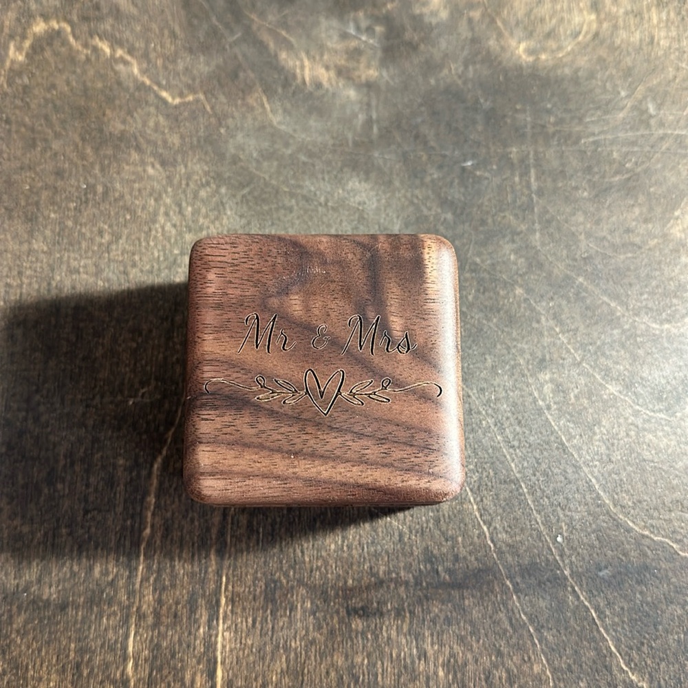 Mr. & Mrs. Wooden ring box